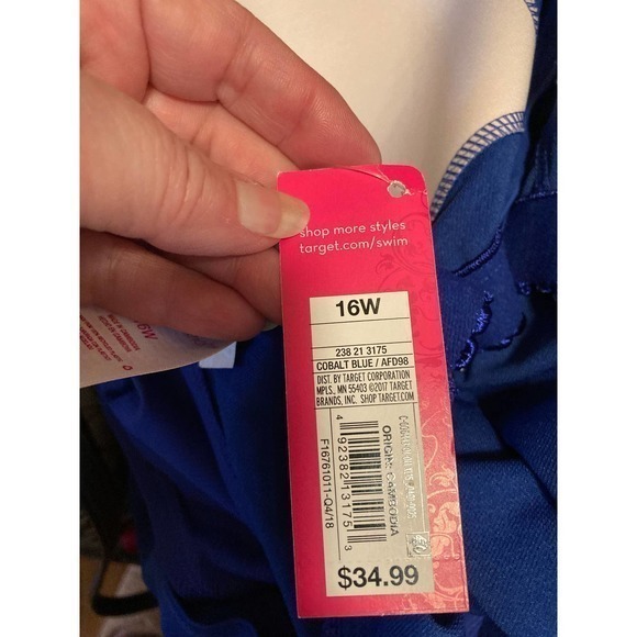 Women’s Xhilarstion swimsuit NWT Blue One Piece‎ size 16W - Picture 2 of 10